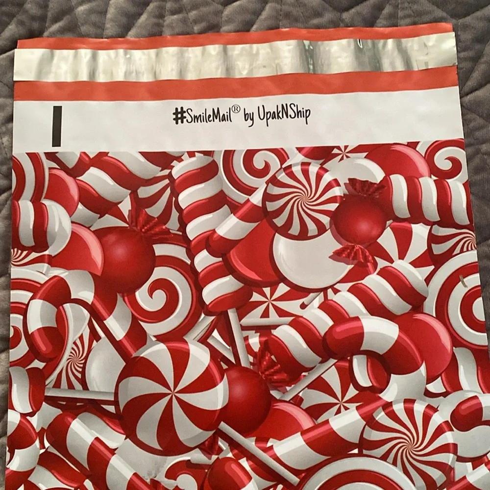 Candy Cane Lollipop Designer Poly Mailers Envelopes Printed Bags 10x13 (25 Pack